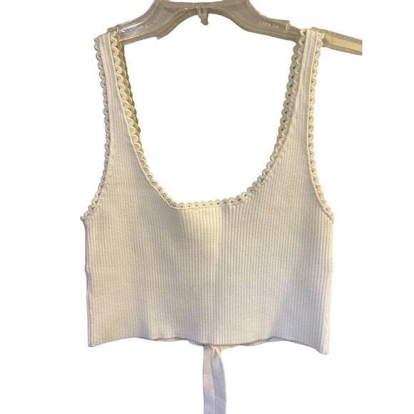 NWOT!! For Love and Lemons Pointelle Knit Cropped Tank L - Picture 5 of 7